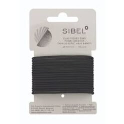 SIBEL Elastische Haarbandjes Zwart Dun 16st