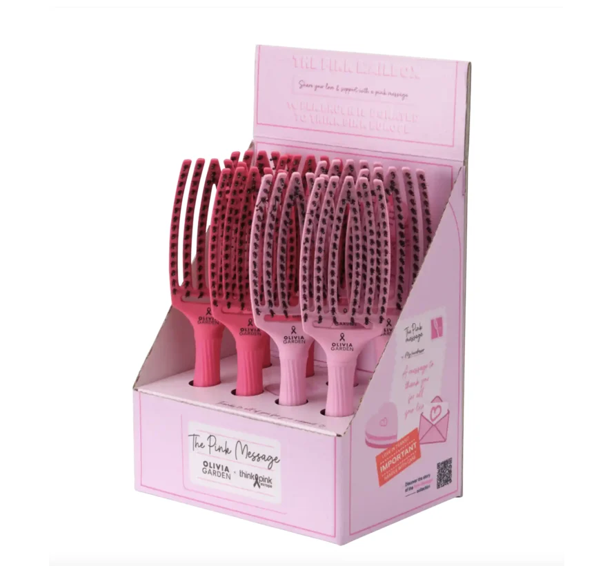 Olivia Garden Finger Brush Display Think Pink 8st.